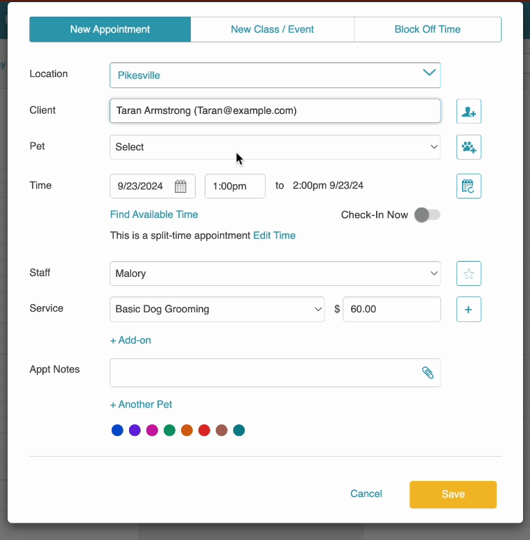 Mandatory Pet Selection In-Store Scheduler (1)
