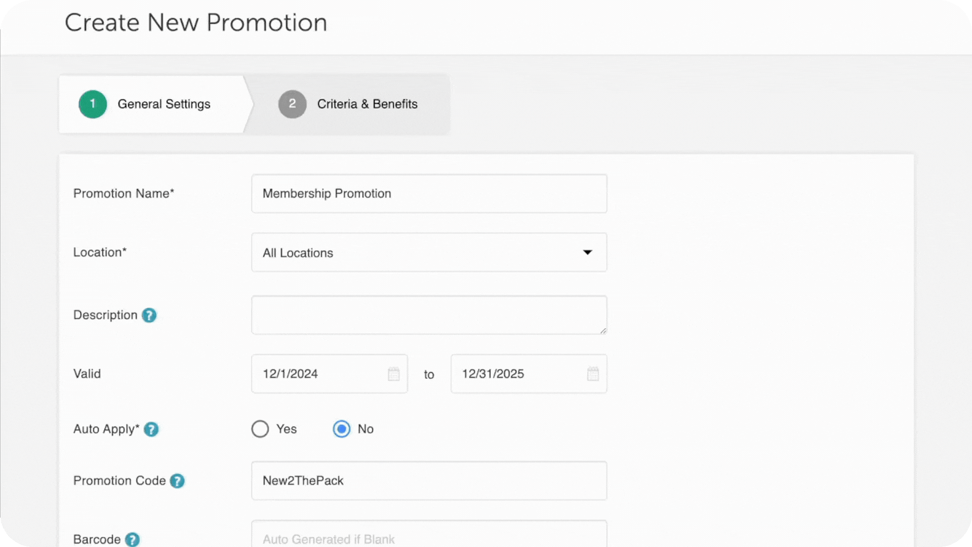 Promotion Specific